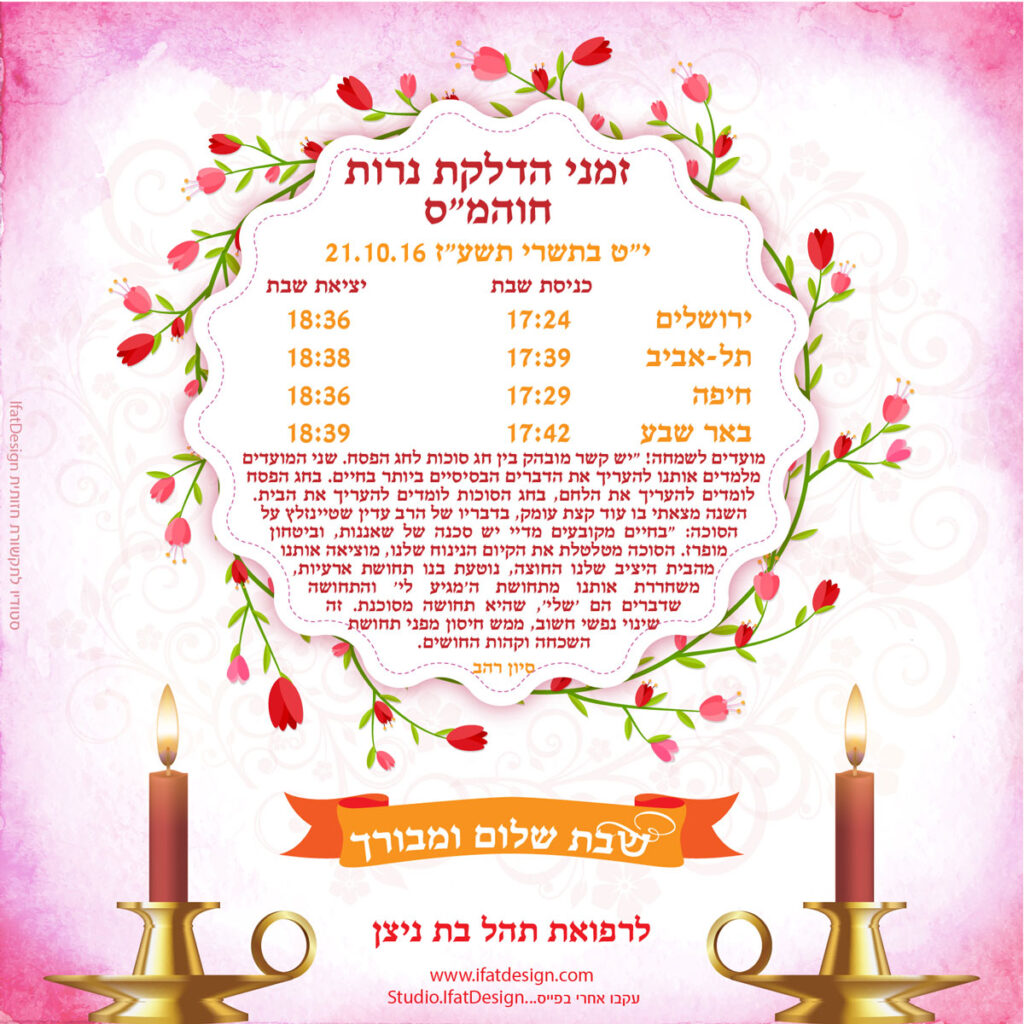 תובנה מוארת - חול המועד סוכות