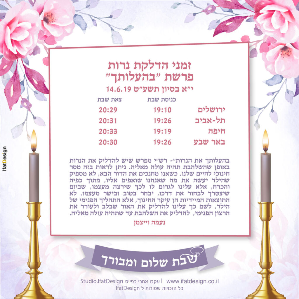 תובנה מוארת - פרשת בהעלותך - נעמה ויצמן