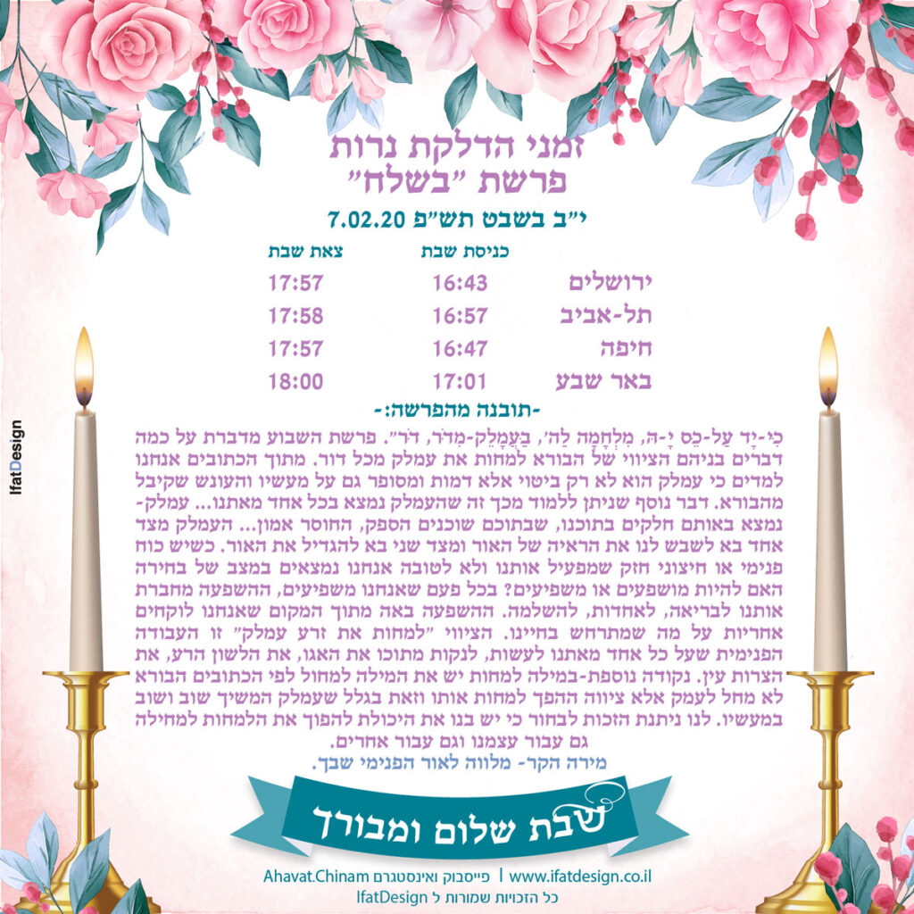 תובנה מוארת - פרשת בשלח