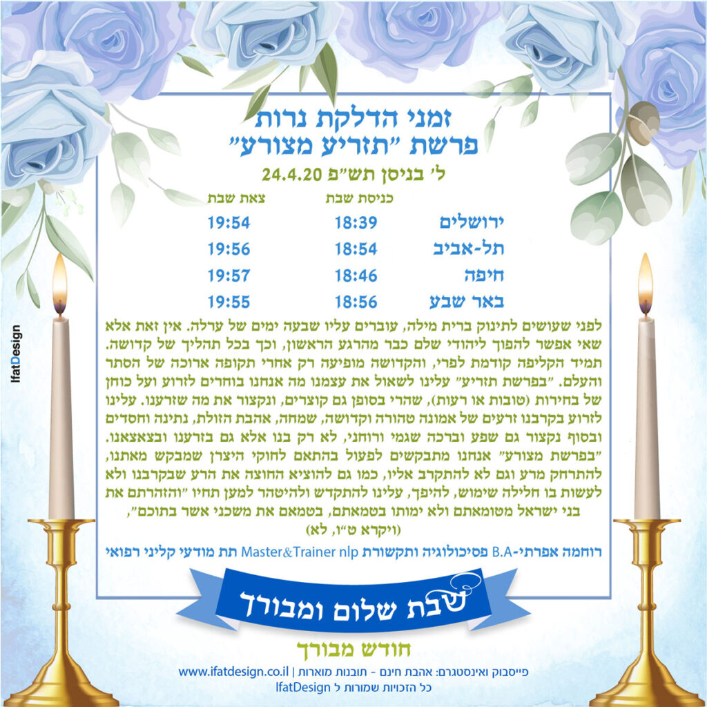 תובנה מוארת תזריע מצורע