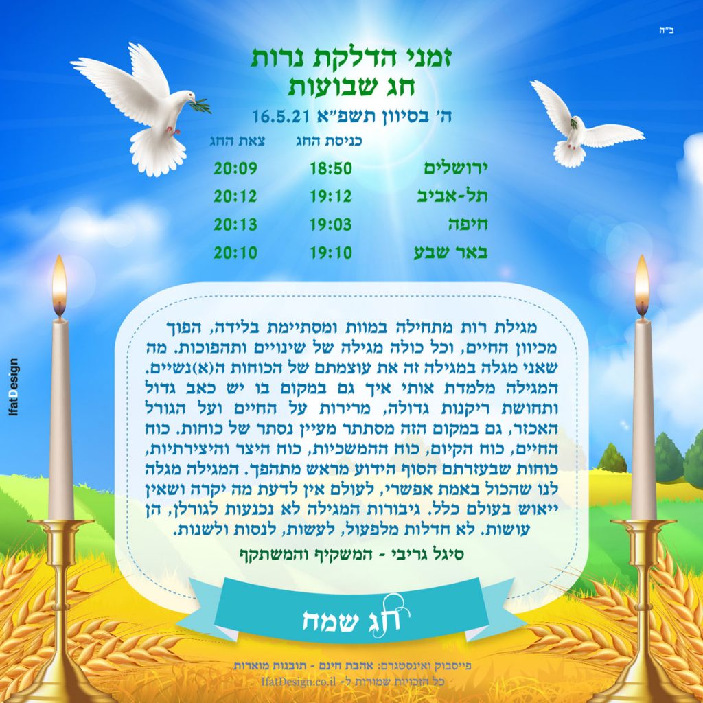 חג שבועות תשפ"א