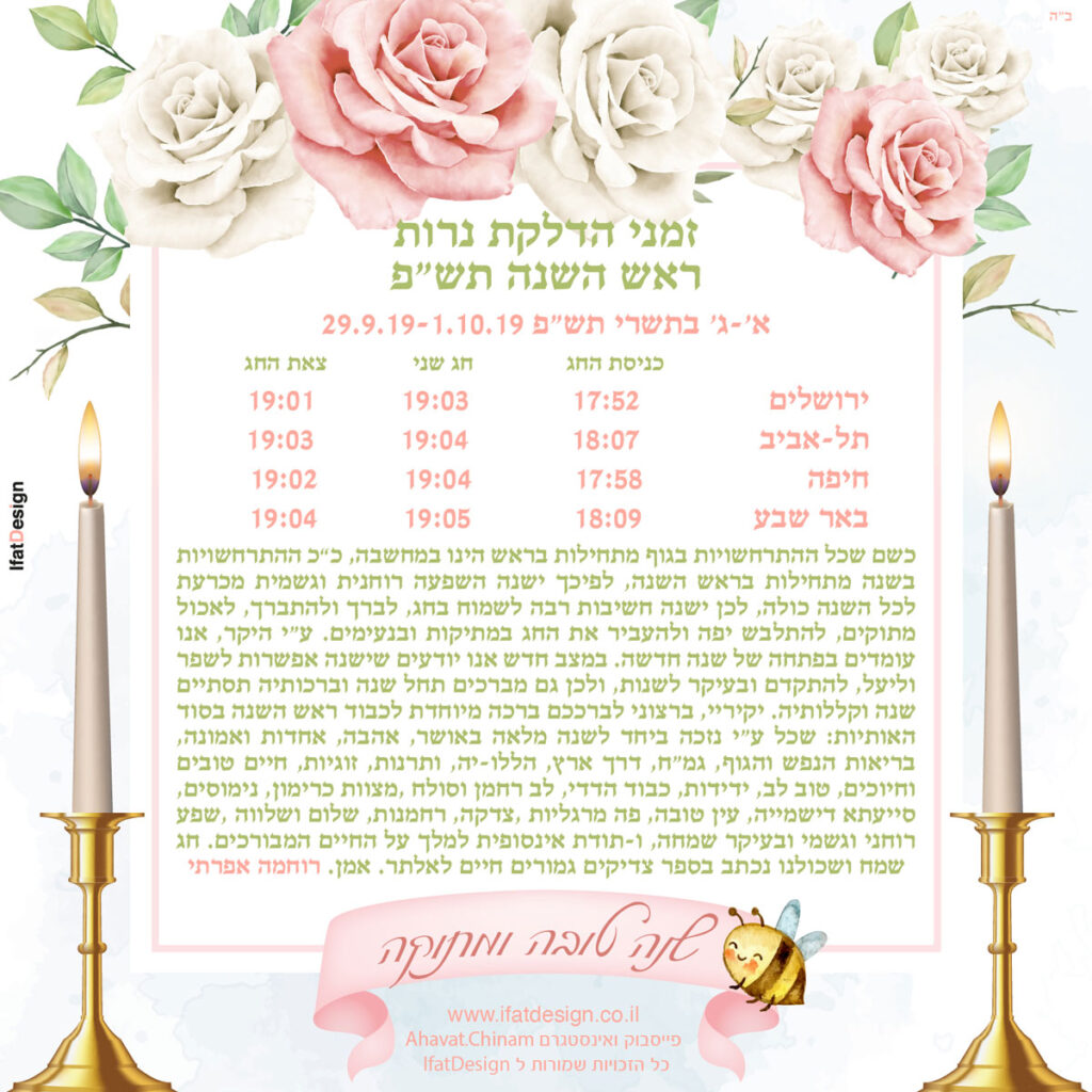 תובנה מוארות - ראש השנה - רוחמה אפרתי