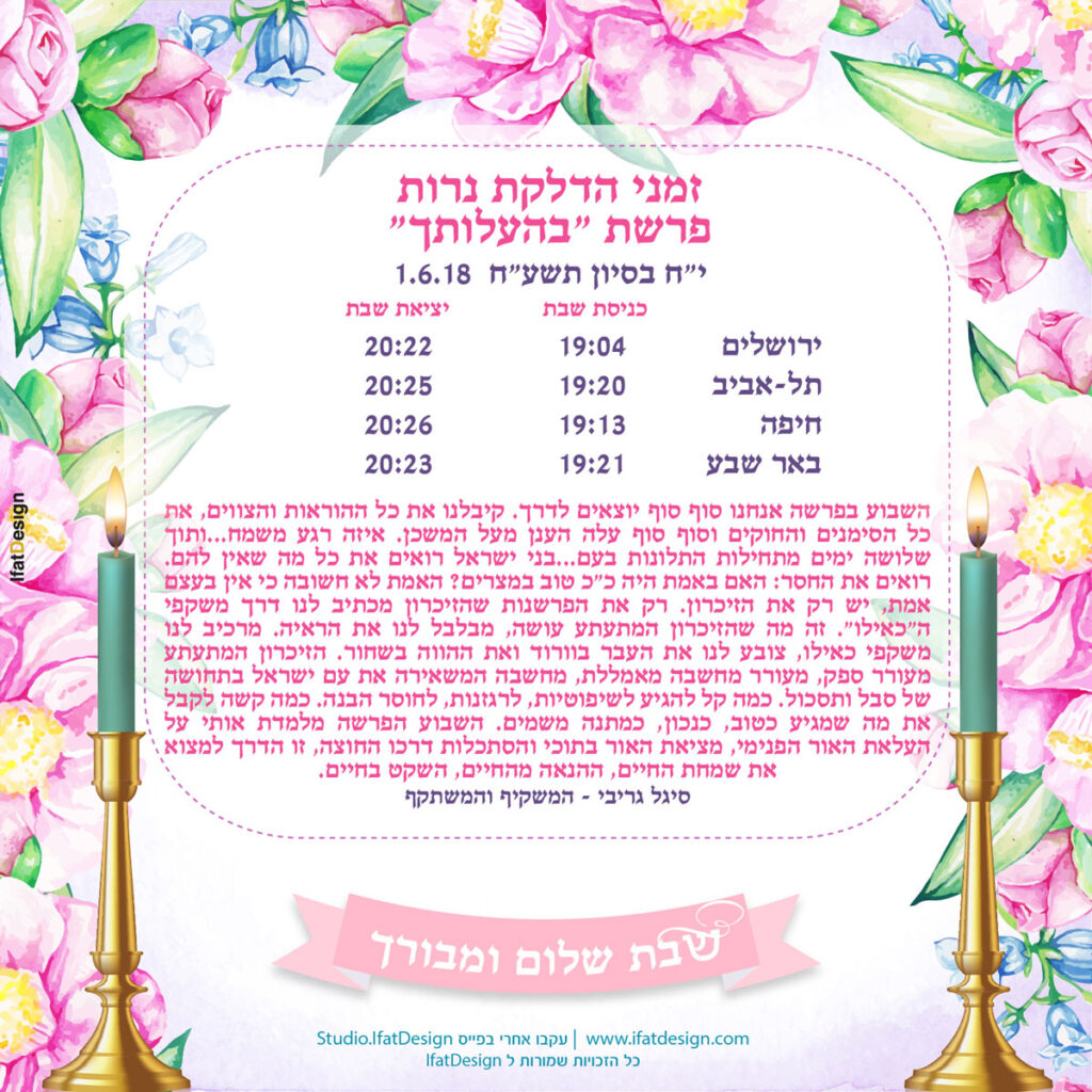 תובנה מוארת - פרשת בהעלותך
