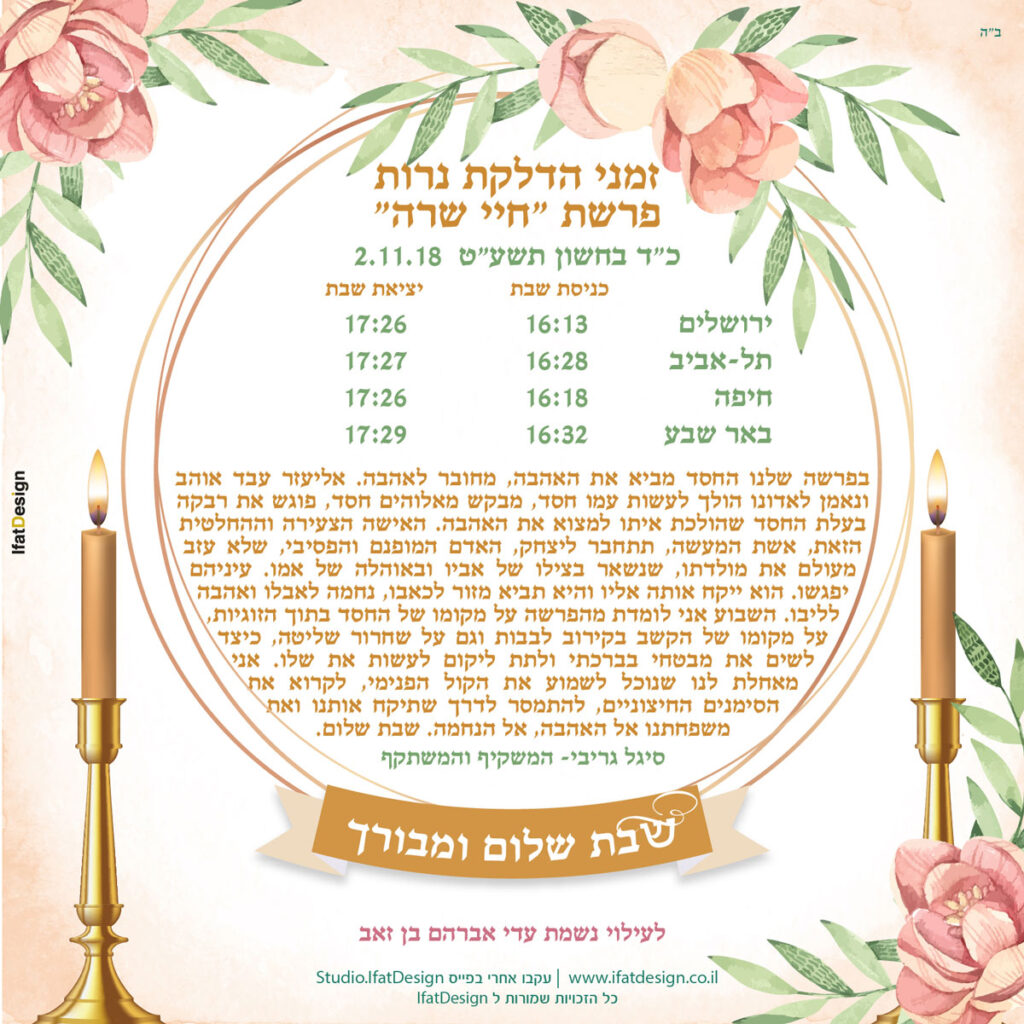 תובנה מוארת - חיי שרה