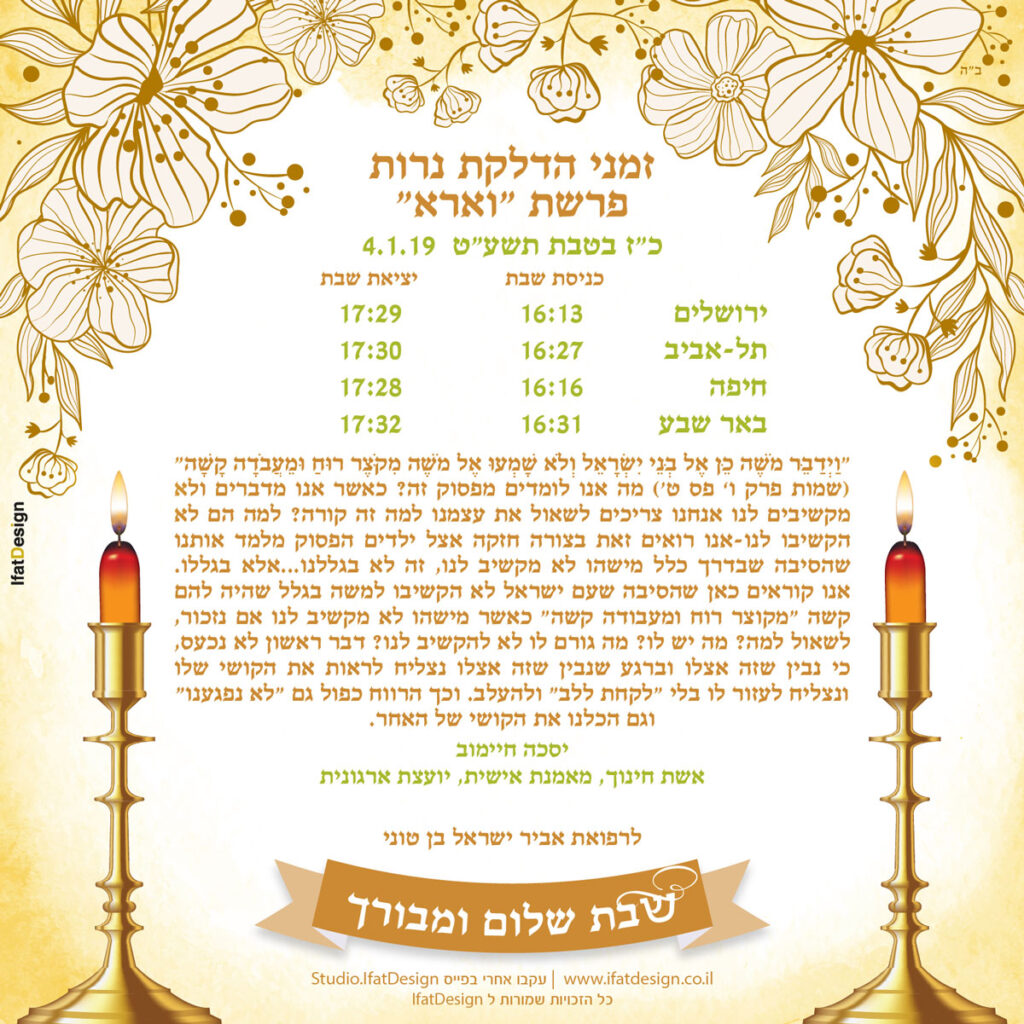 תובנה מוארת - פרשת וארא