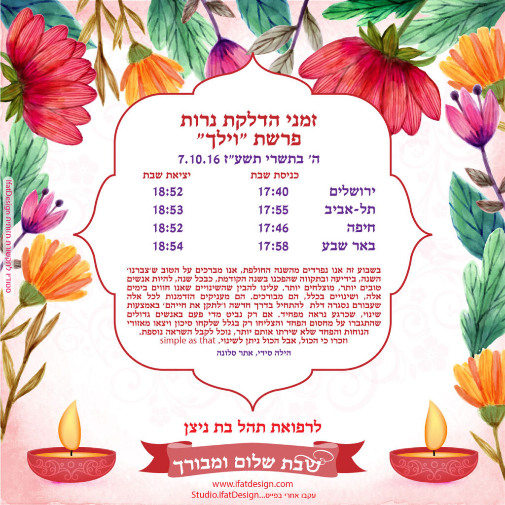 תובנה מוארת - פרשת וילך
