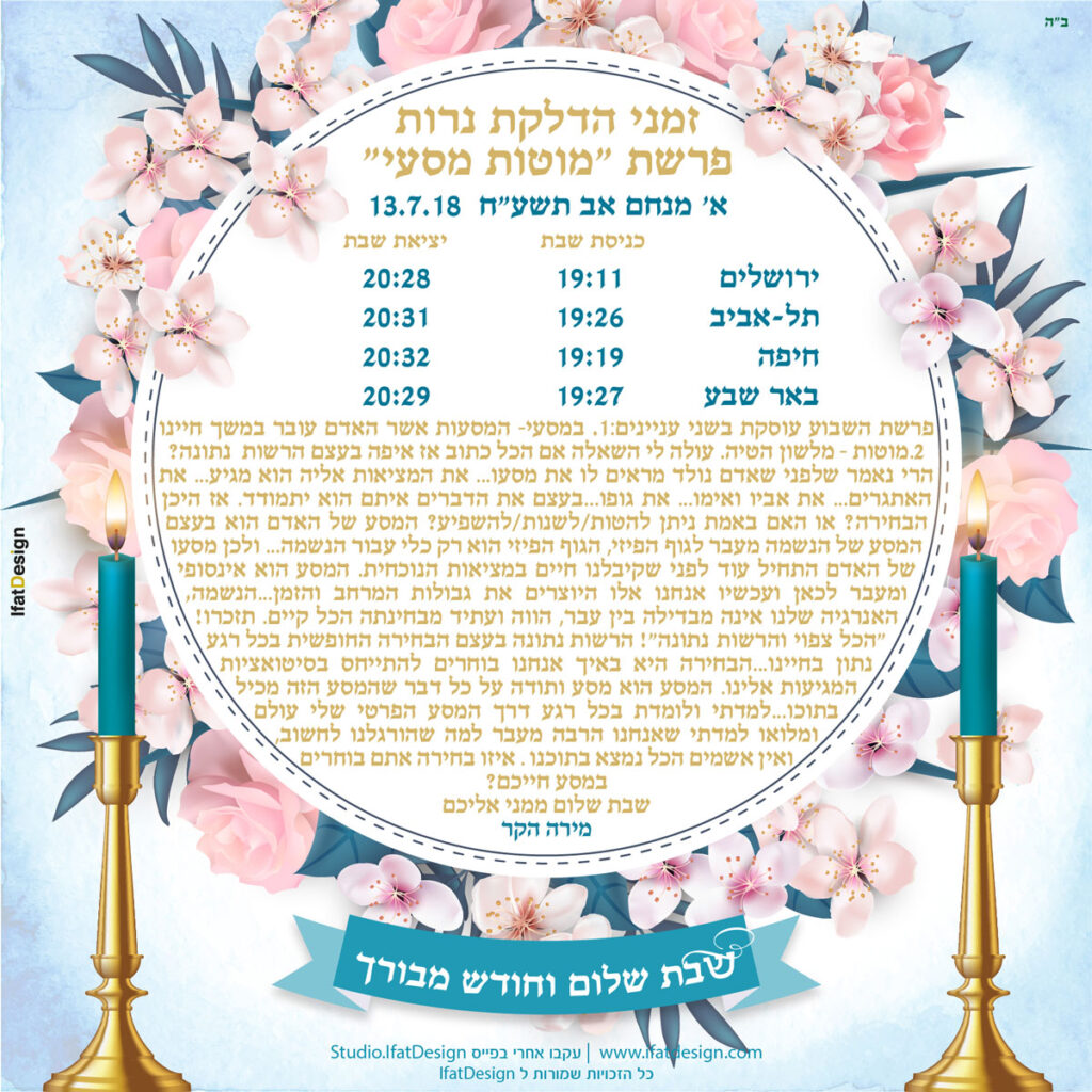 תובנה מוארת - פרשת מטות מסעי
