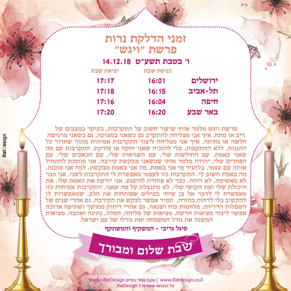 תובנה מוארת - פרשת ויגש