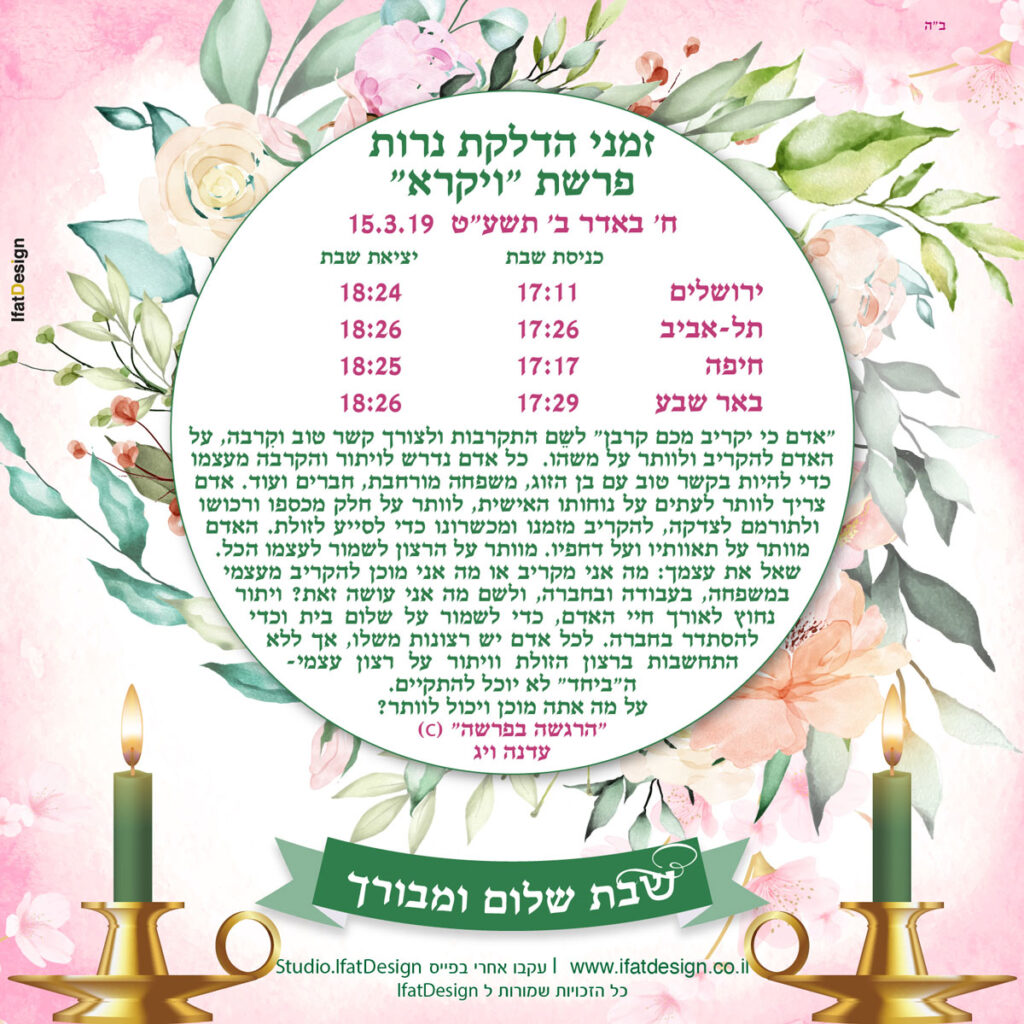 תובנה מוארת - פרשת ויקרא