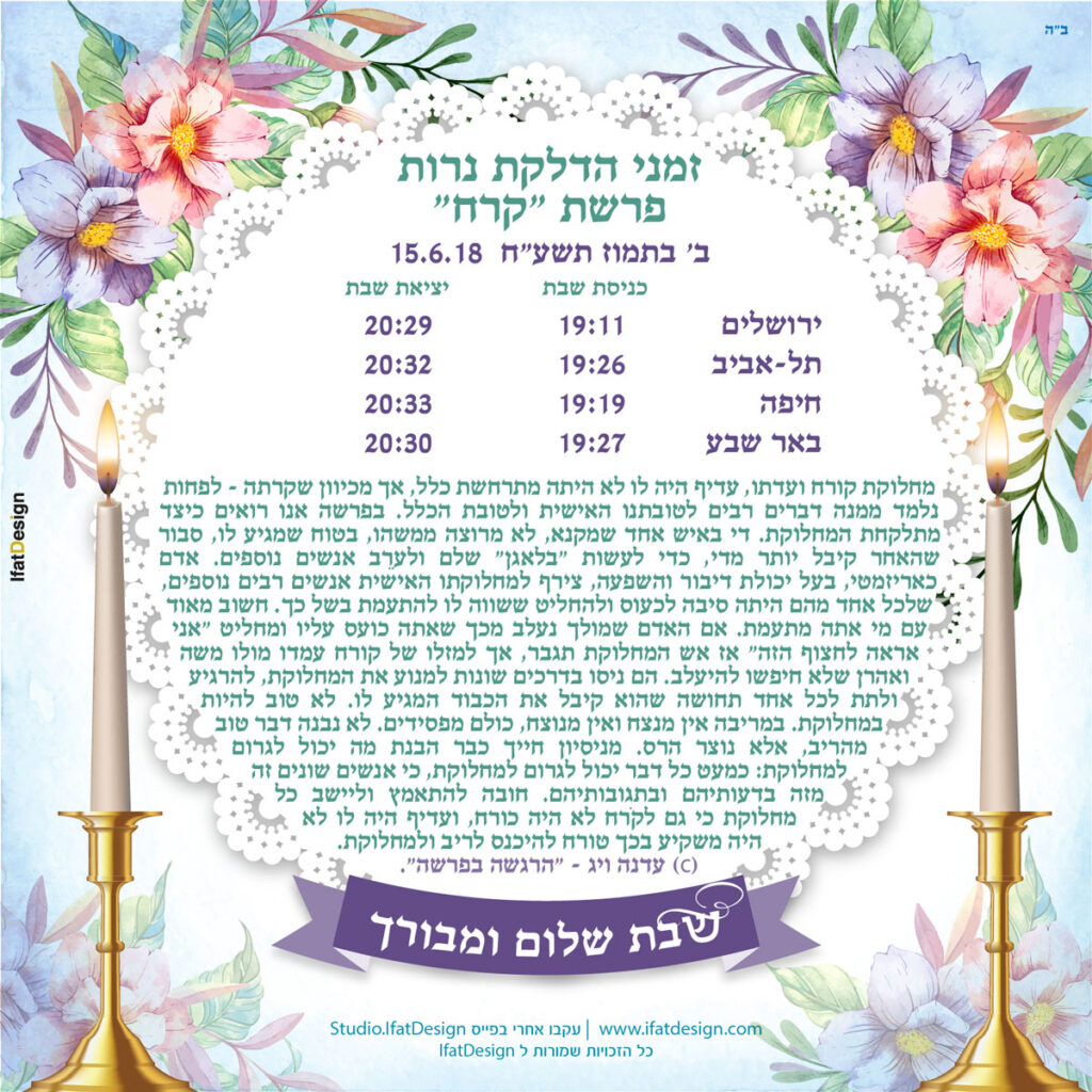 תובנה מוארת - פרשת קרח