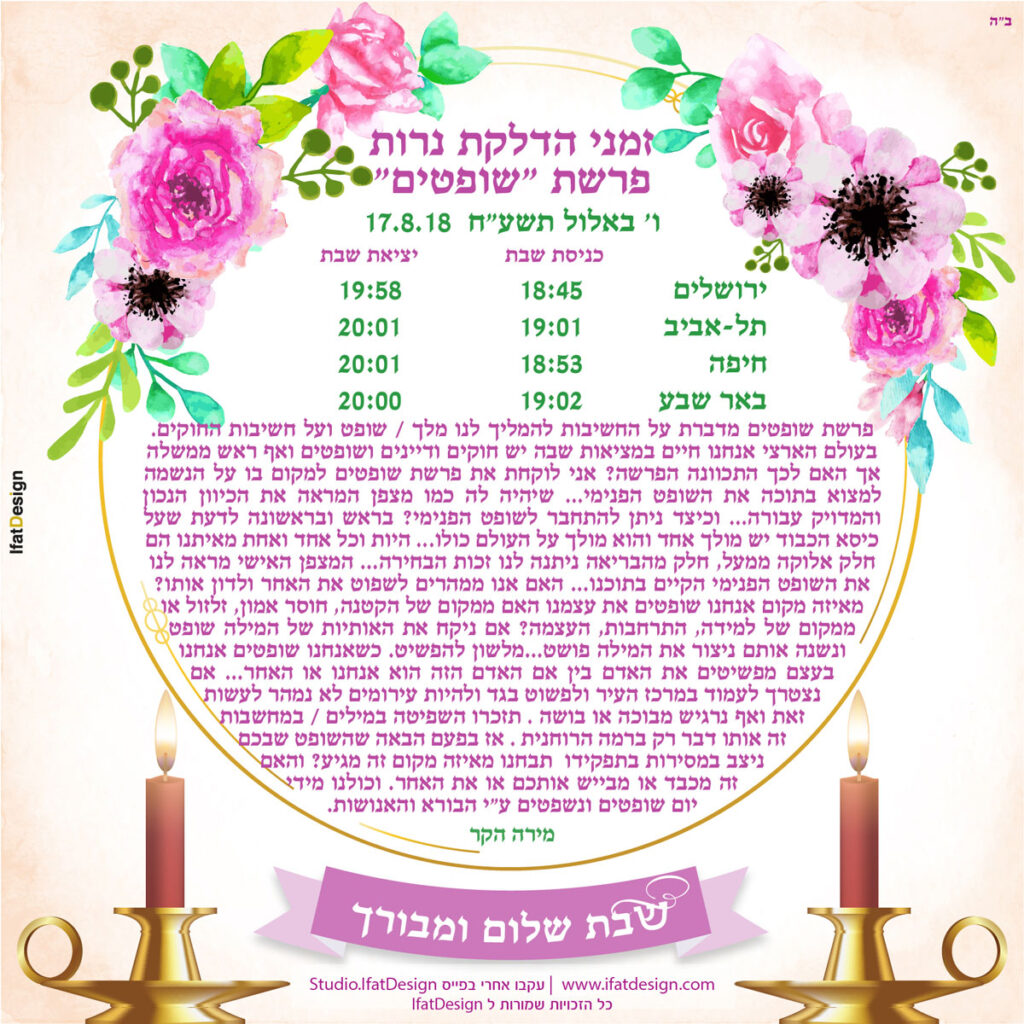 תובנה מוארת - פרשת שופטים