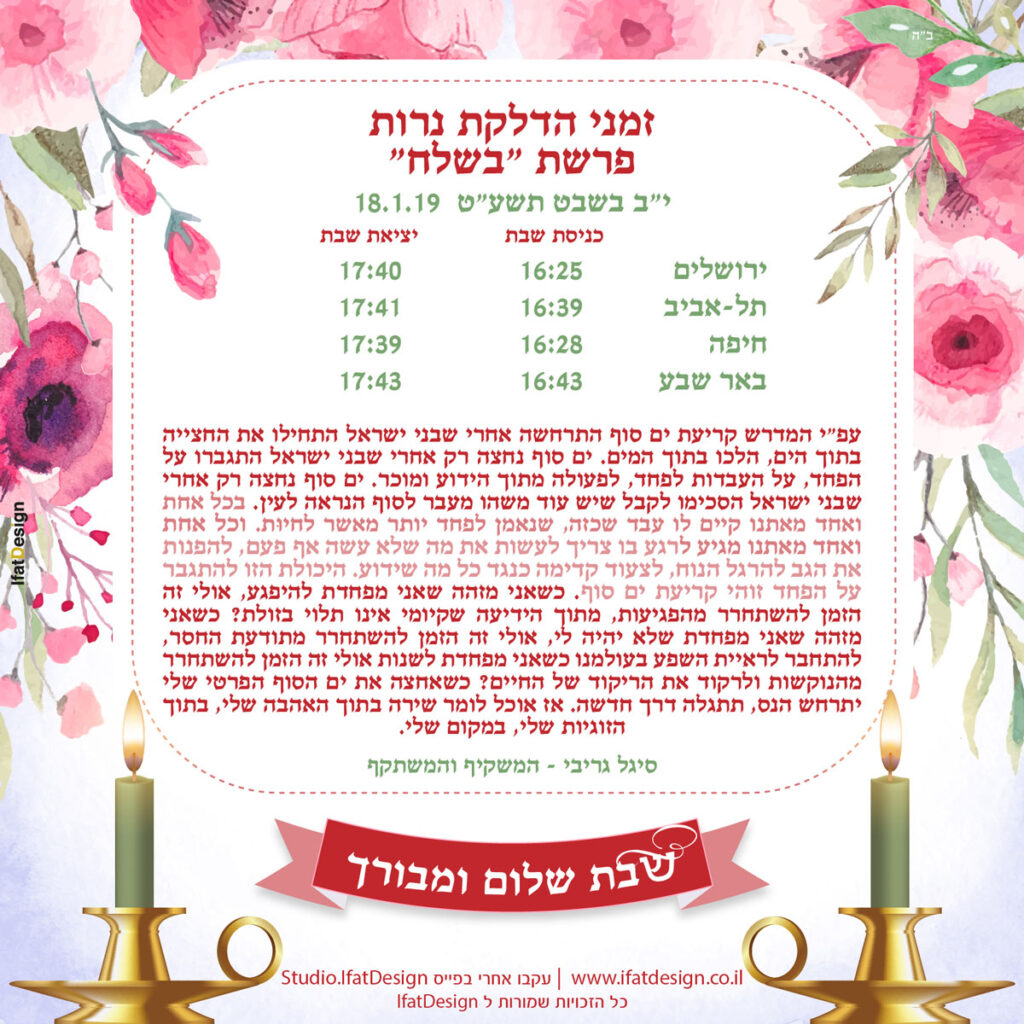 תובנה מוארת - פרשת בשלח