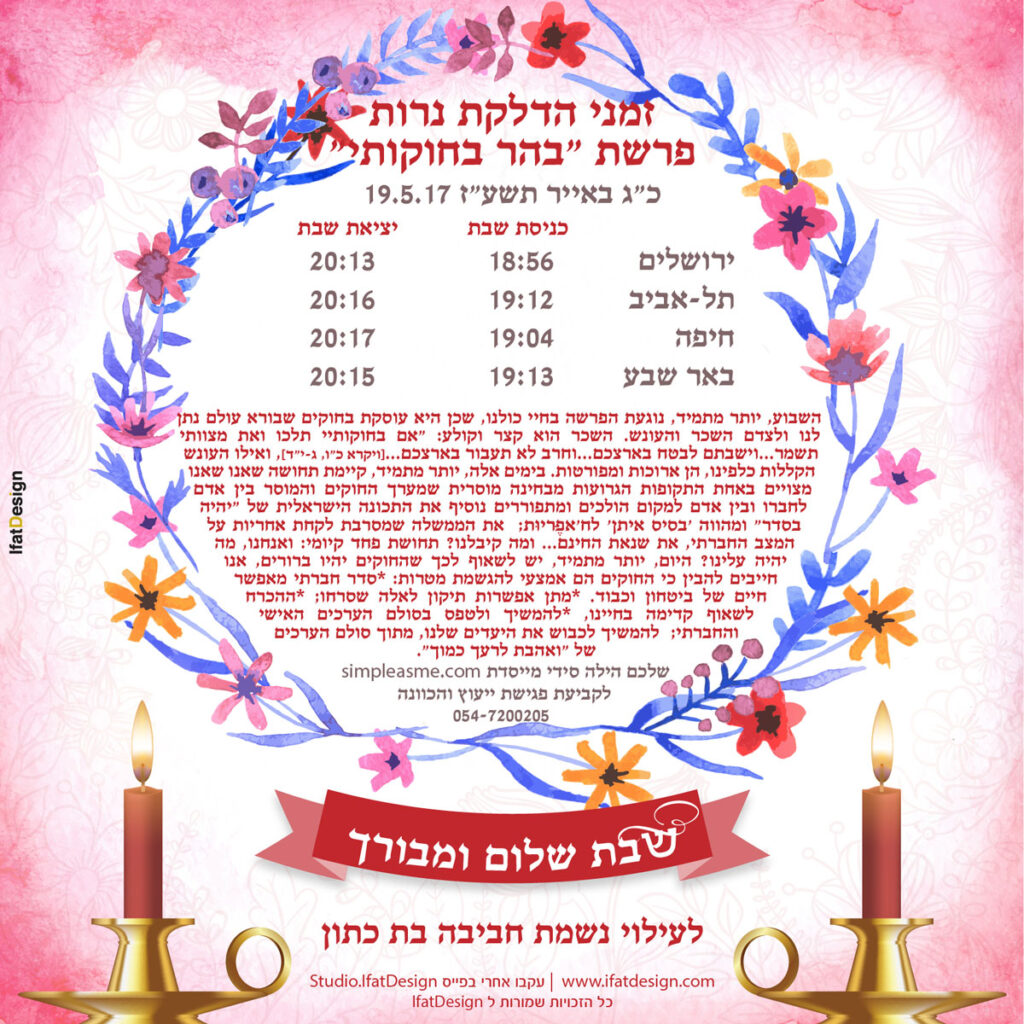 תובנה מוארת - פרשת בהר בחוקותי