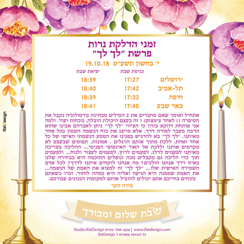 תובנה מוארת - פרשת לך לך