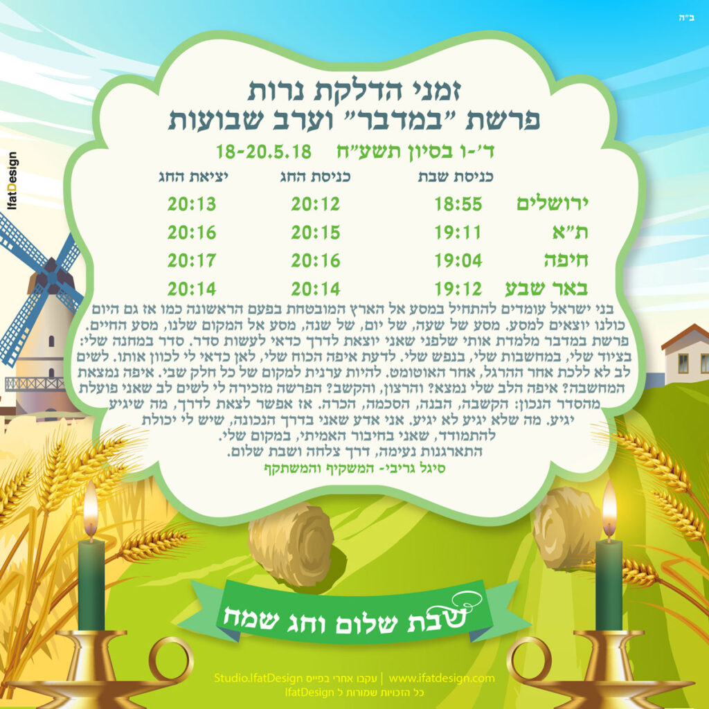 תובנה מוארת - פרשת במדבר ערב שבועות