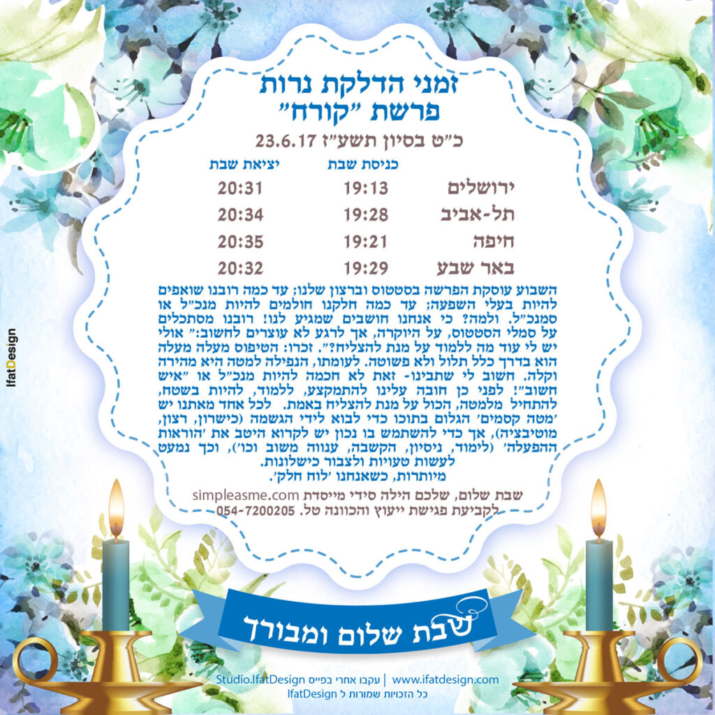 תובנה מוארת - פרשת קרח
