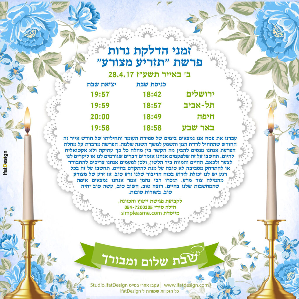 תובנה מוארת - פרשת תזריע מצורע
