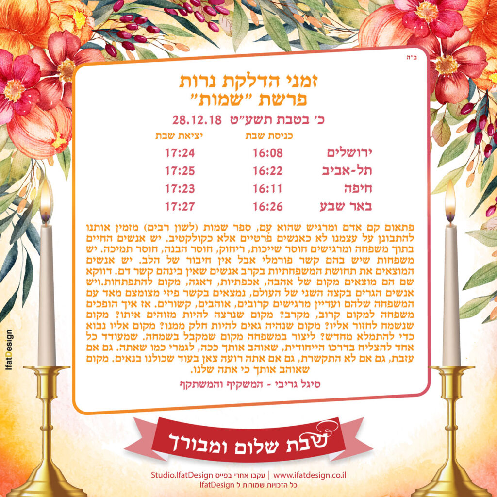 תובנה מוארת - פרשת שמות