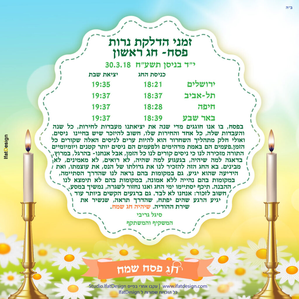 תובנה מוארת - ערב פסח