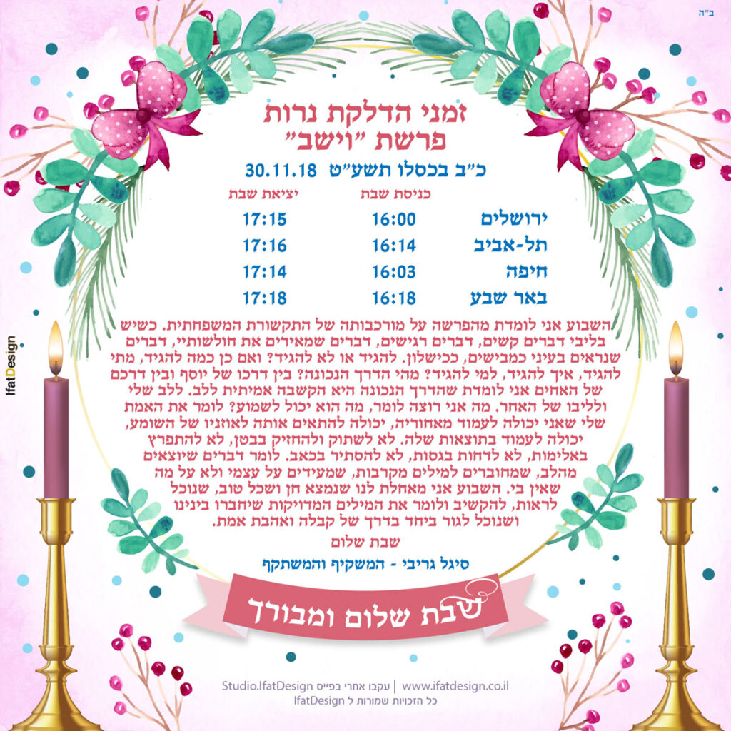 תובנה מוארת -פרשת וישב