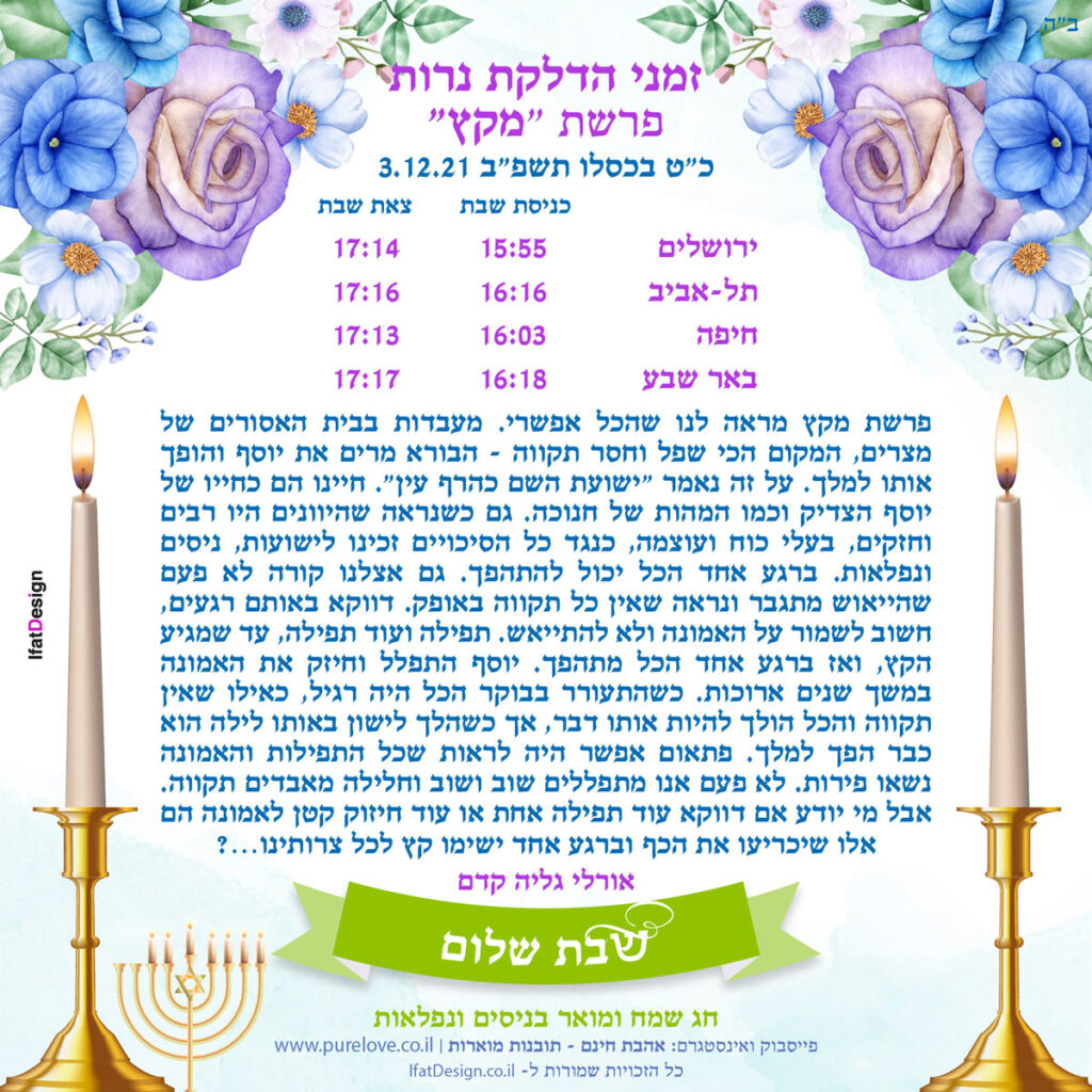 תובנה מוארת - פרשת מקץ