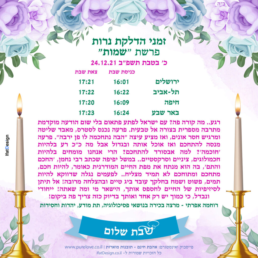 תובנה מוארת - פרשת שמות