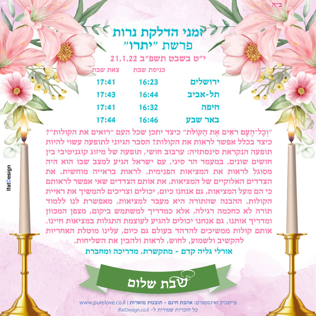 תובנה מוארת - פרשת יתרו