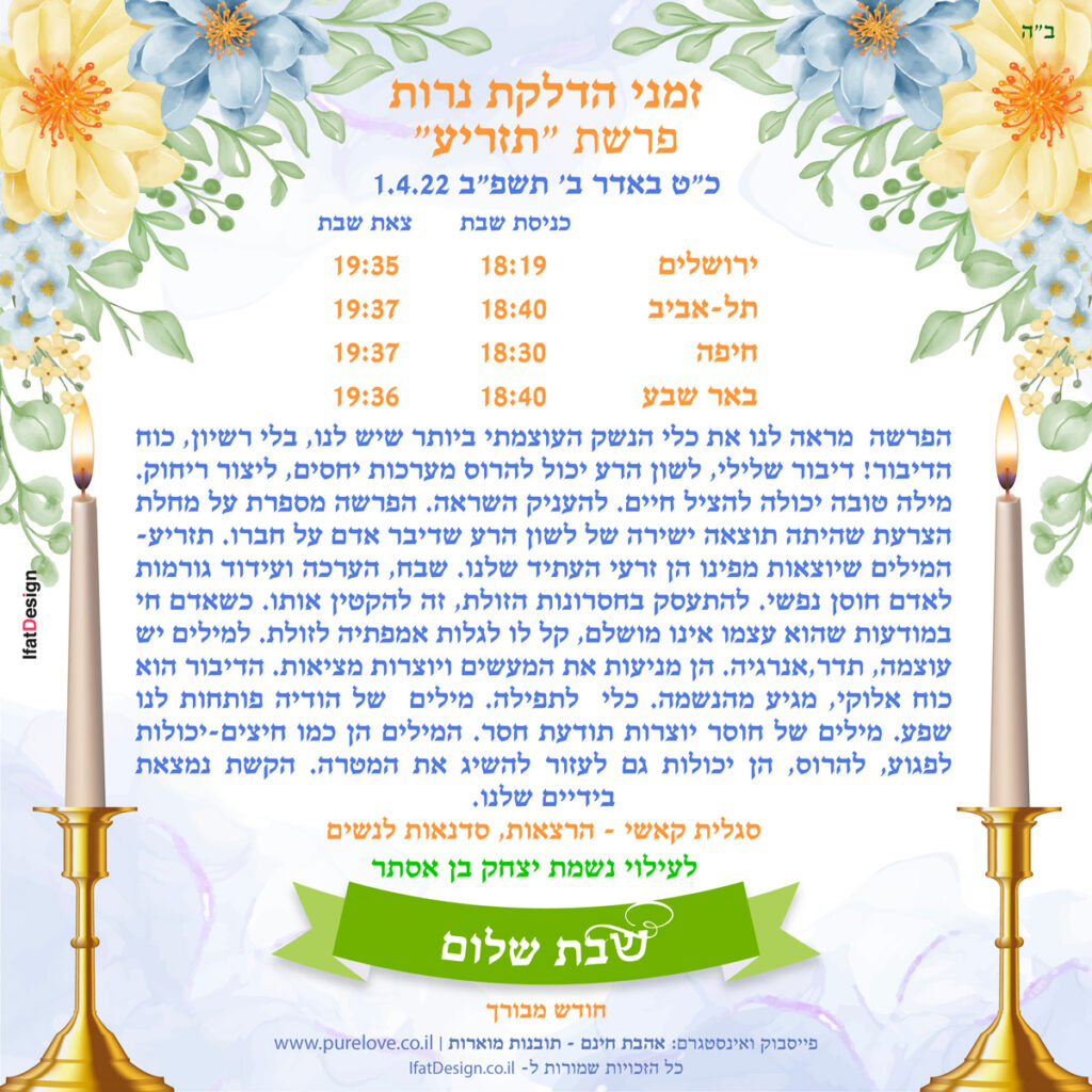 תובנה מוארת -פרשת תזריע