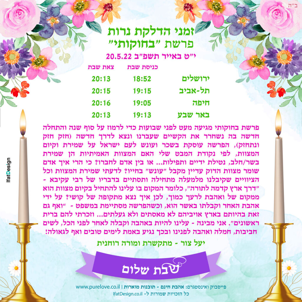 תובנה מוארת - פרשת בחוקותי