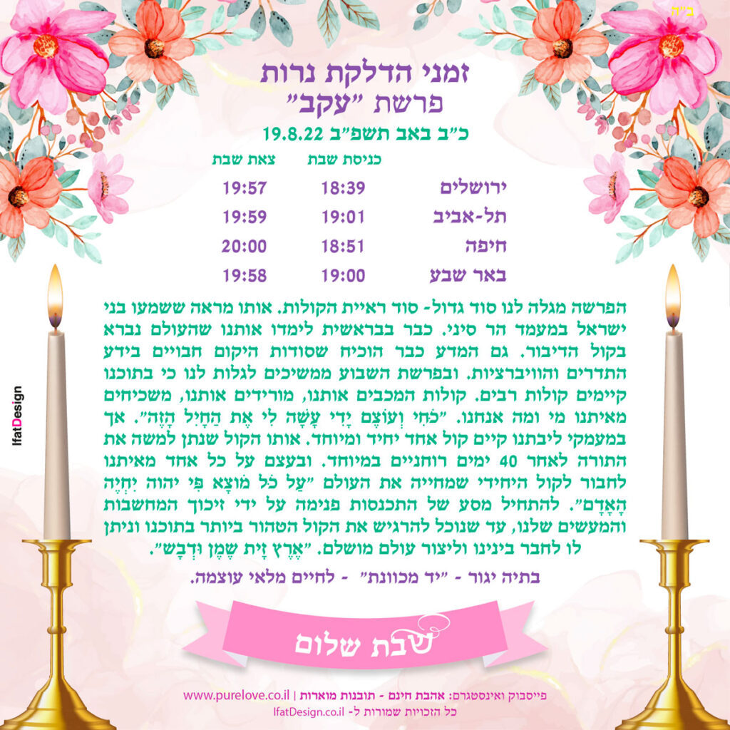 תובנה מאירה - פרשת עקב - בתיה יגור