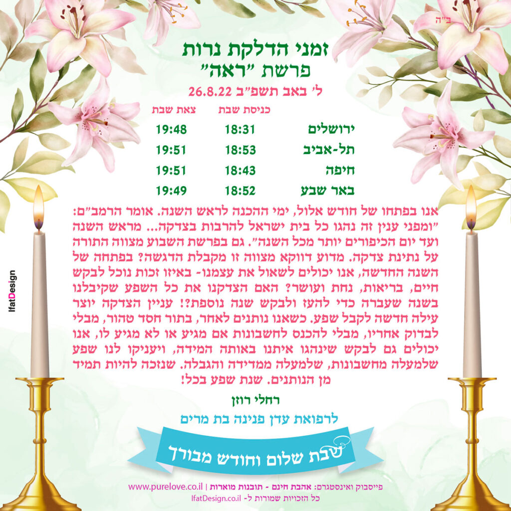 תובנה מוארת - פרשת ראה