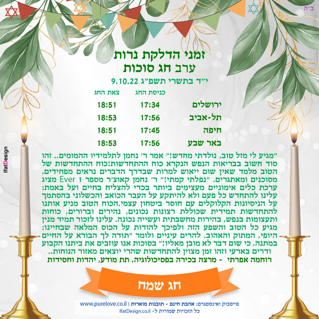 תובנה מוארת - ערב סוכות - רוחמה אפרתי