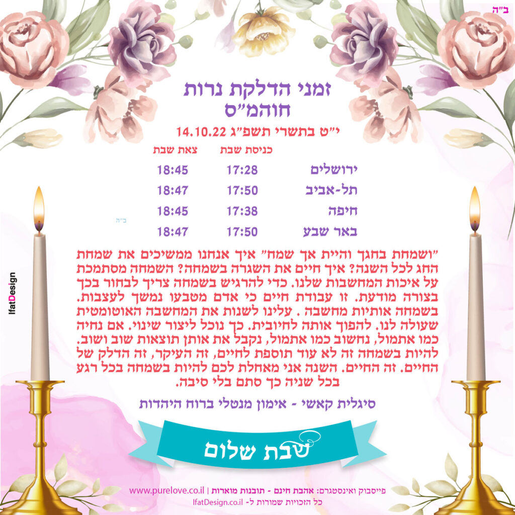 תובנה מוארת - חול המועד סוכות - סגלית קאשי