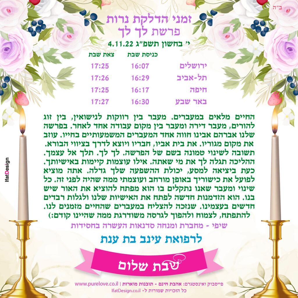 תובנה מוארת - פרשת לך לך - שיפי