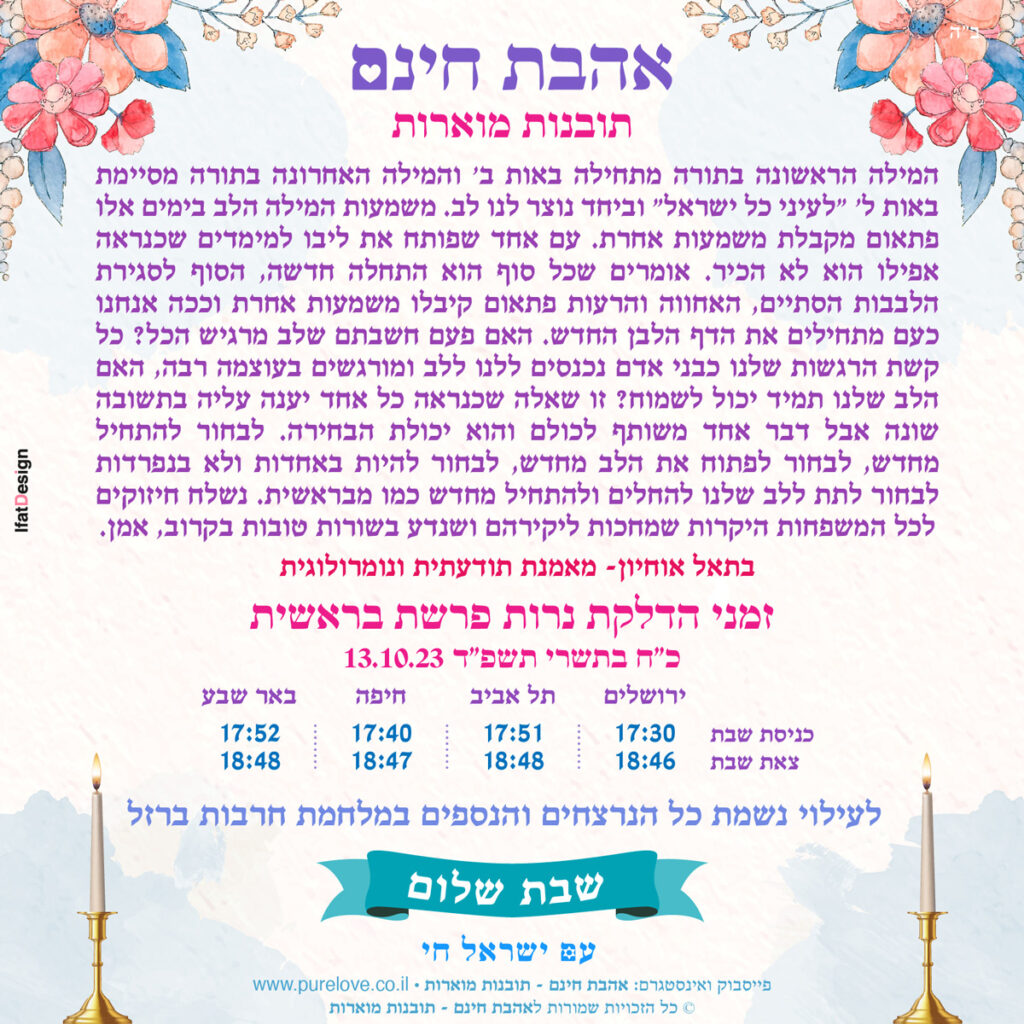 תובנה מוארת - פרשת בראשית