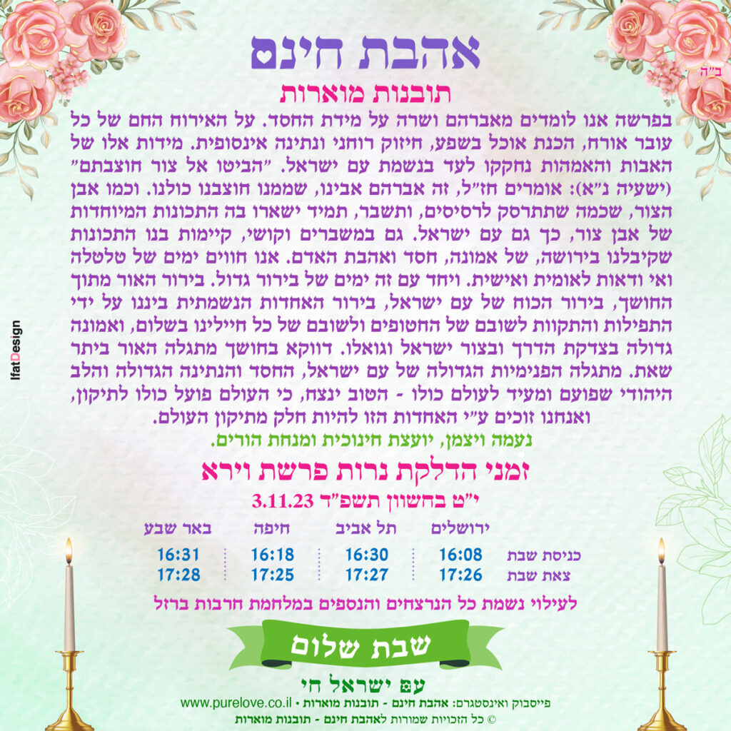 תובנה מוארת - פרשת וירא - נעמה ויצמן