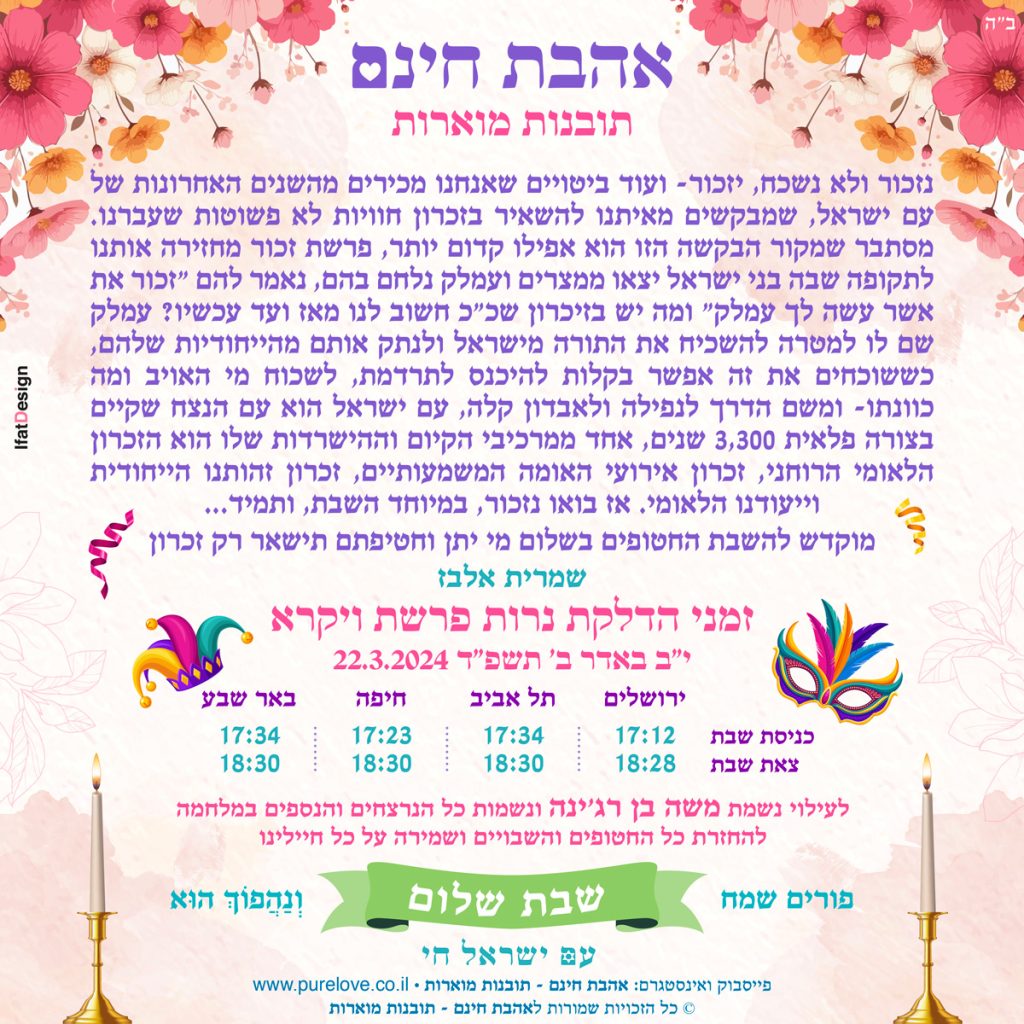 תובנה מוארת - פרשת ויקרא - שמרית אלבז