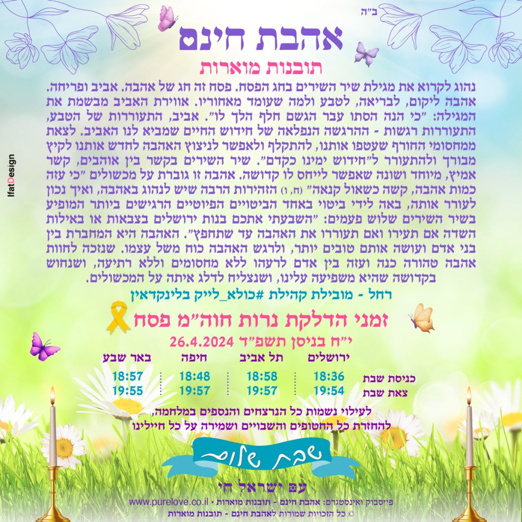 תובנה מוארת - חול המועד פסח