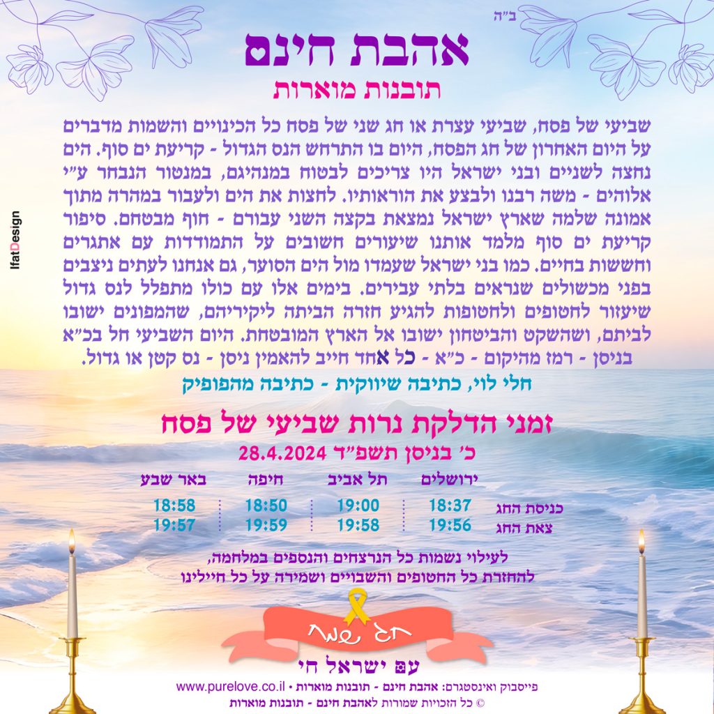 תובנה מוארת - שביעי של פסח - חלי לוי