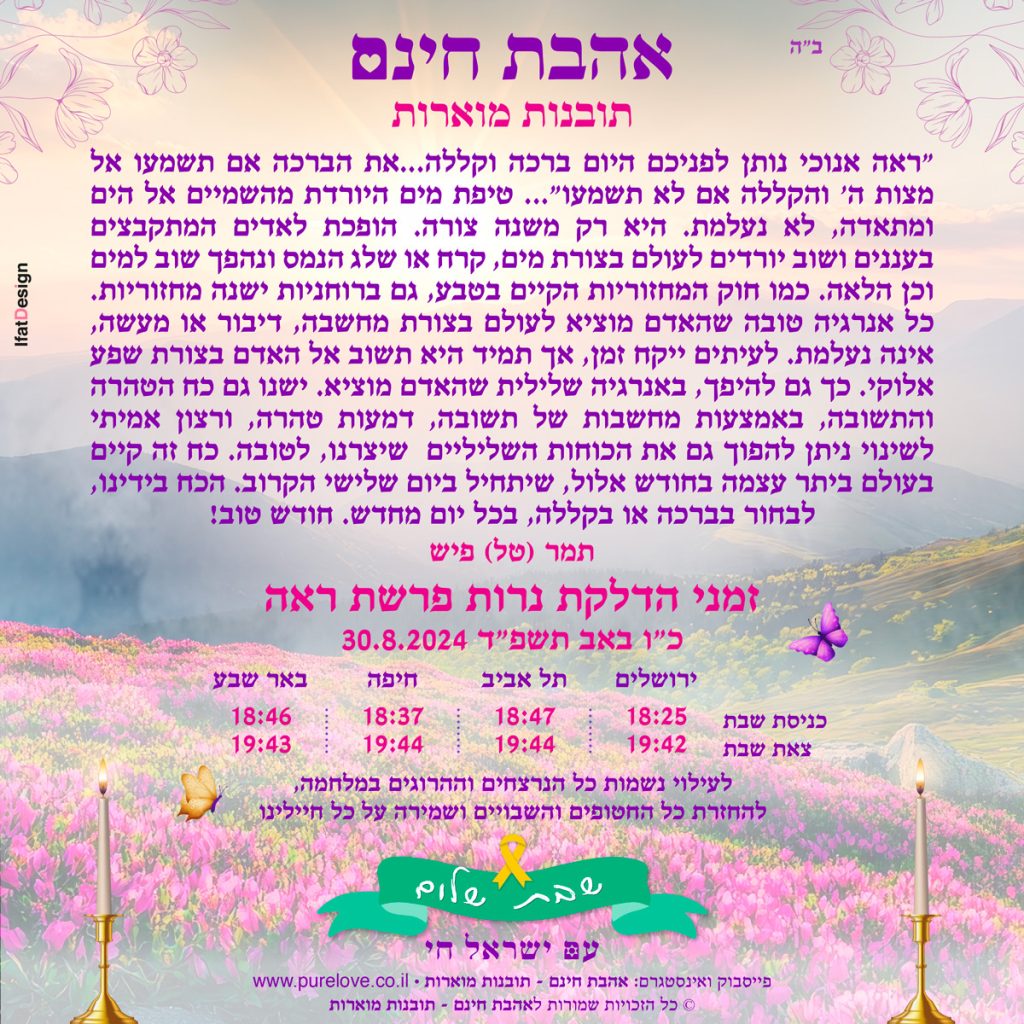 תובנה מוארת - פרשת ראה