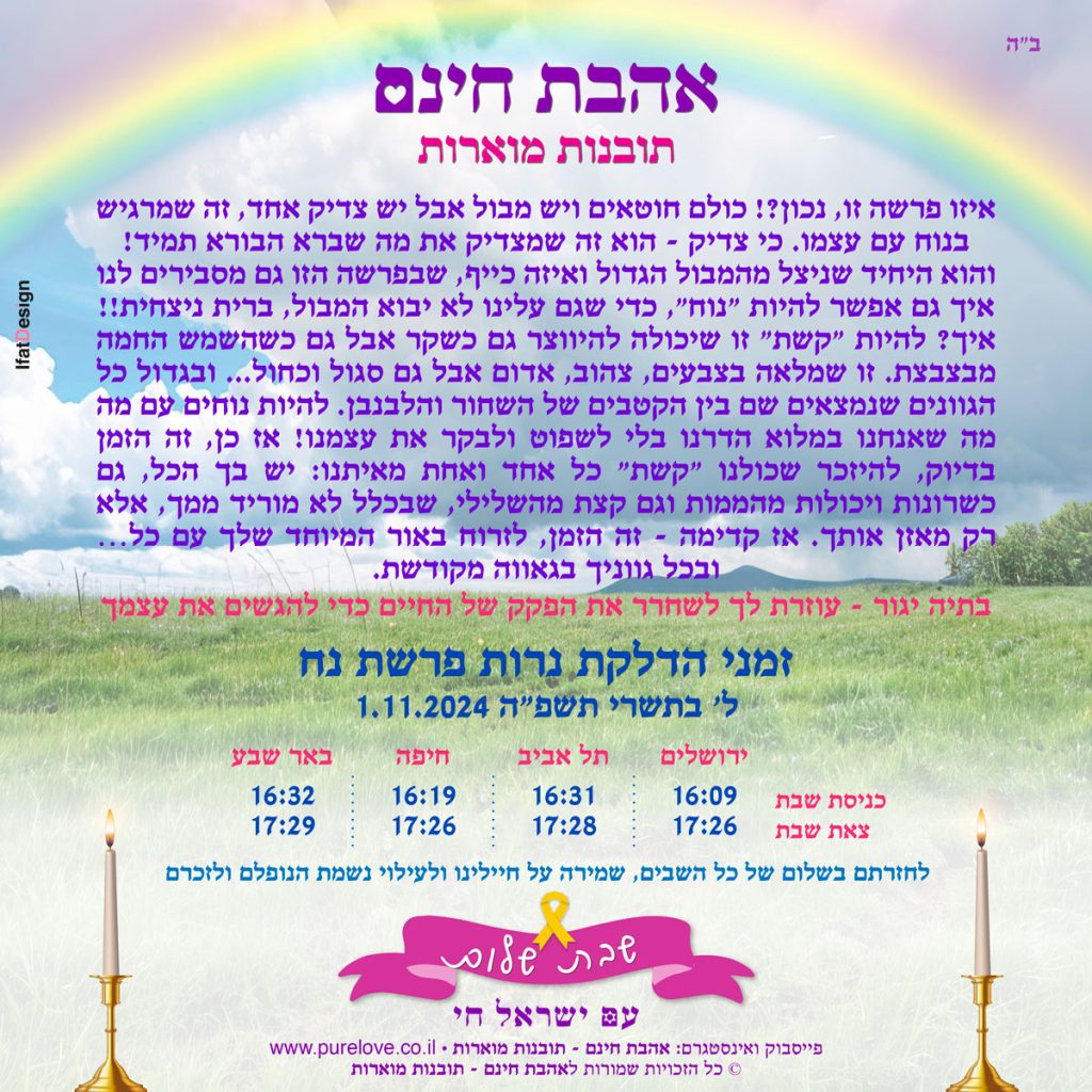 תובנה מוארת - פרשת נח - בתיה יגור