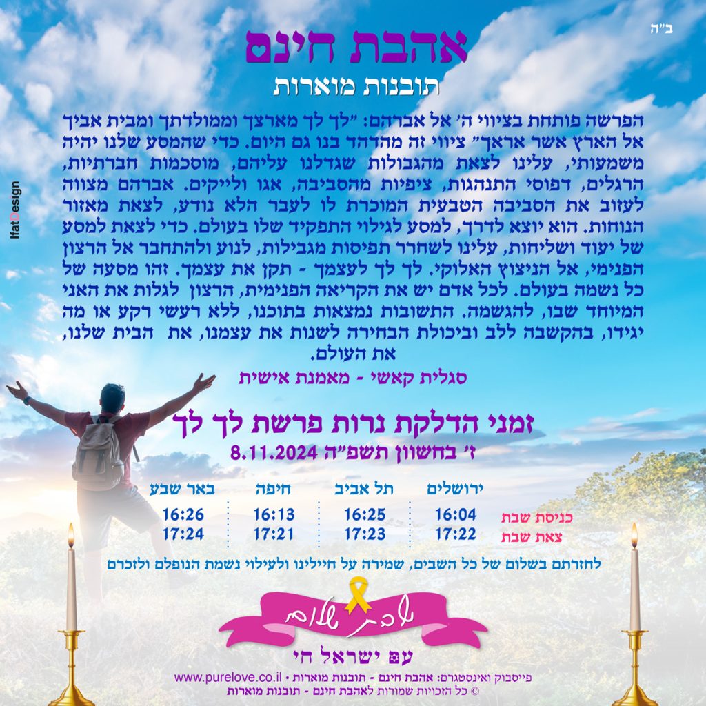 תובנה מוארת - פרשת לך לך - סגלית קאשי