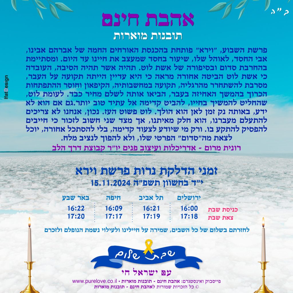 תובנה מוארת - פרשת וירא - רונית מרום