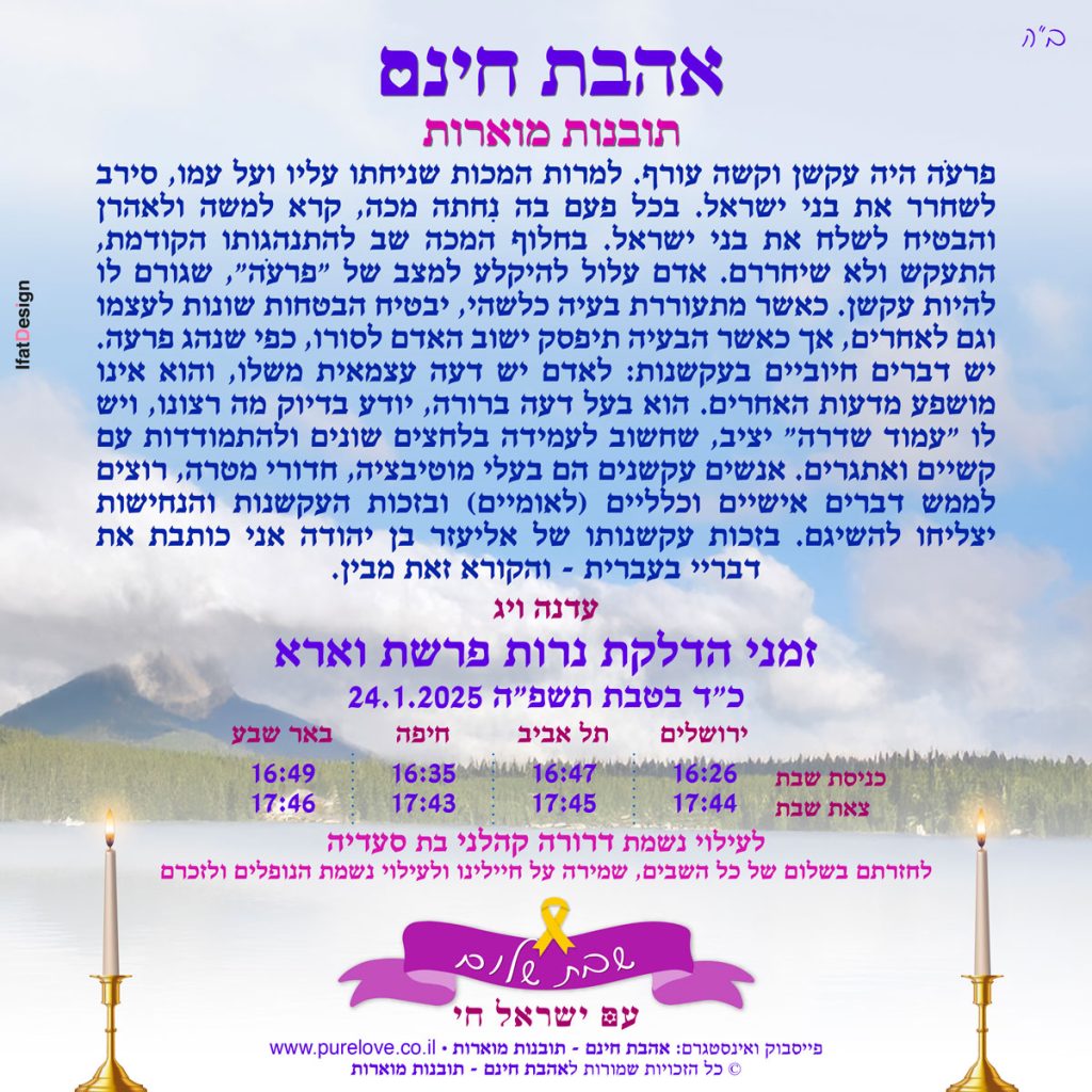 תובנה מוארת - פרשת וארא