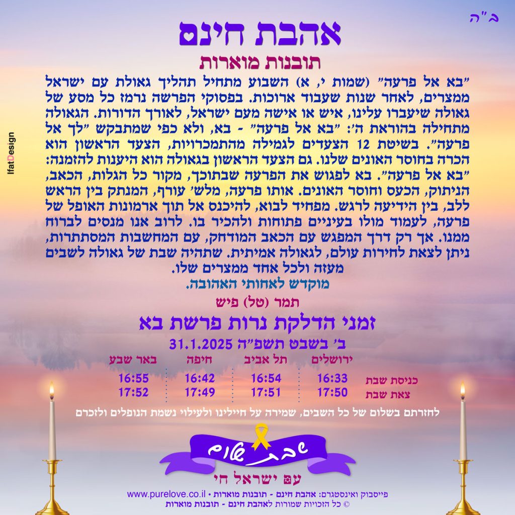 תובנה מוארת פרשת בא