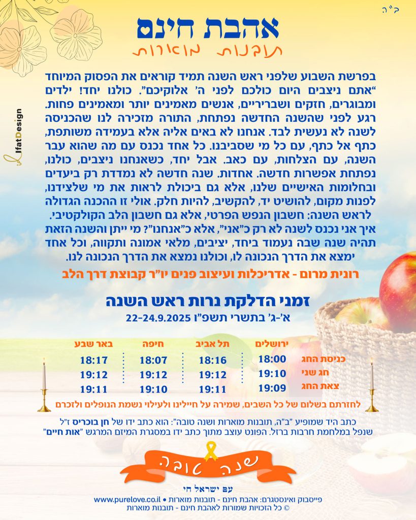 תובנה מוארת ראש השנה תשפ״ו - רונית מרום