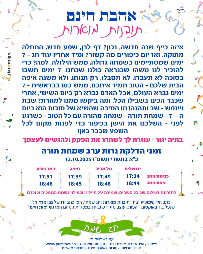 תובנה מוארת - שמחת תורה