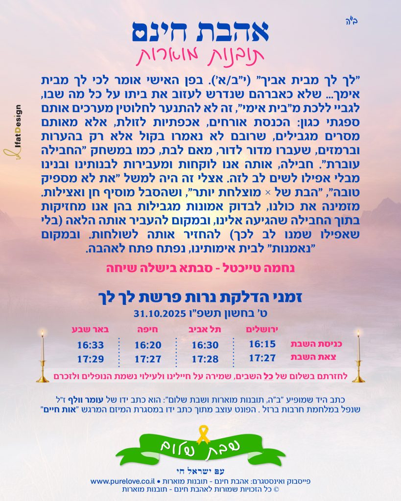 תובנה מוארת פרשת לך לך - נחמה טייכטל