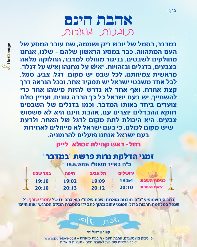 תובנה מוארת פרשת במדבר