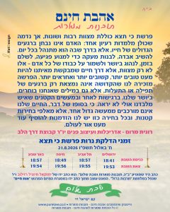 תובנה מוארת לפרשת כי תצא עם זמני הדלקת נרות מתוך אהבת חינם - תובנות מוארות